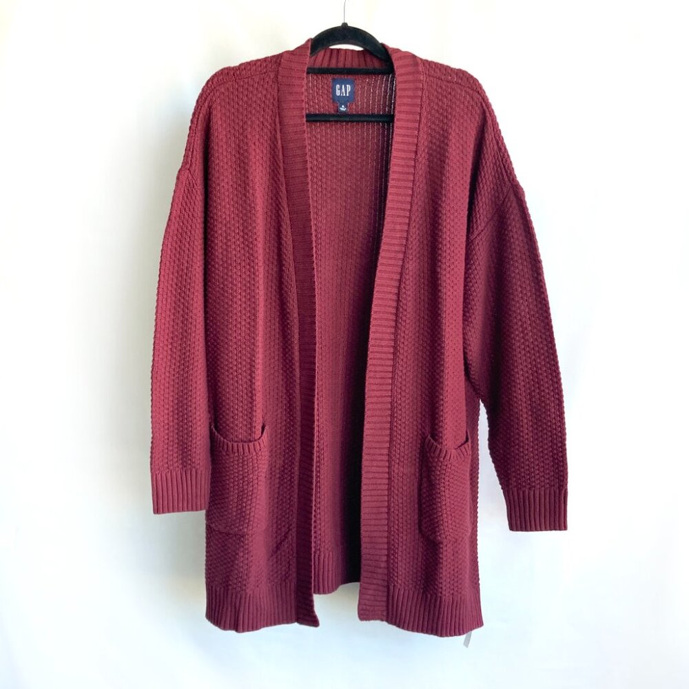Gap Cotton Shaker Cardigan Open Front Pockets NWT